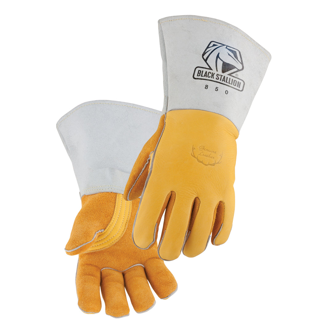 REVCO Premium Grain Elkskin Stick Welding Gloves - Nomex Backing