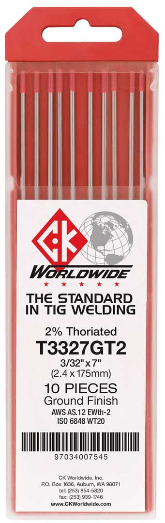CK WORLDWIDE 2% THORIATED TUNGSTEN - RED (10 PK)